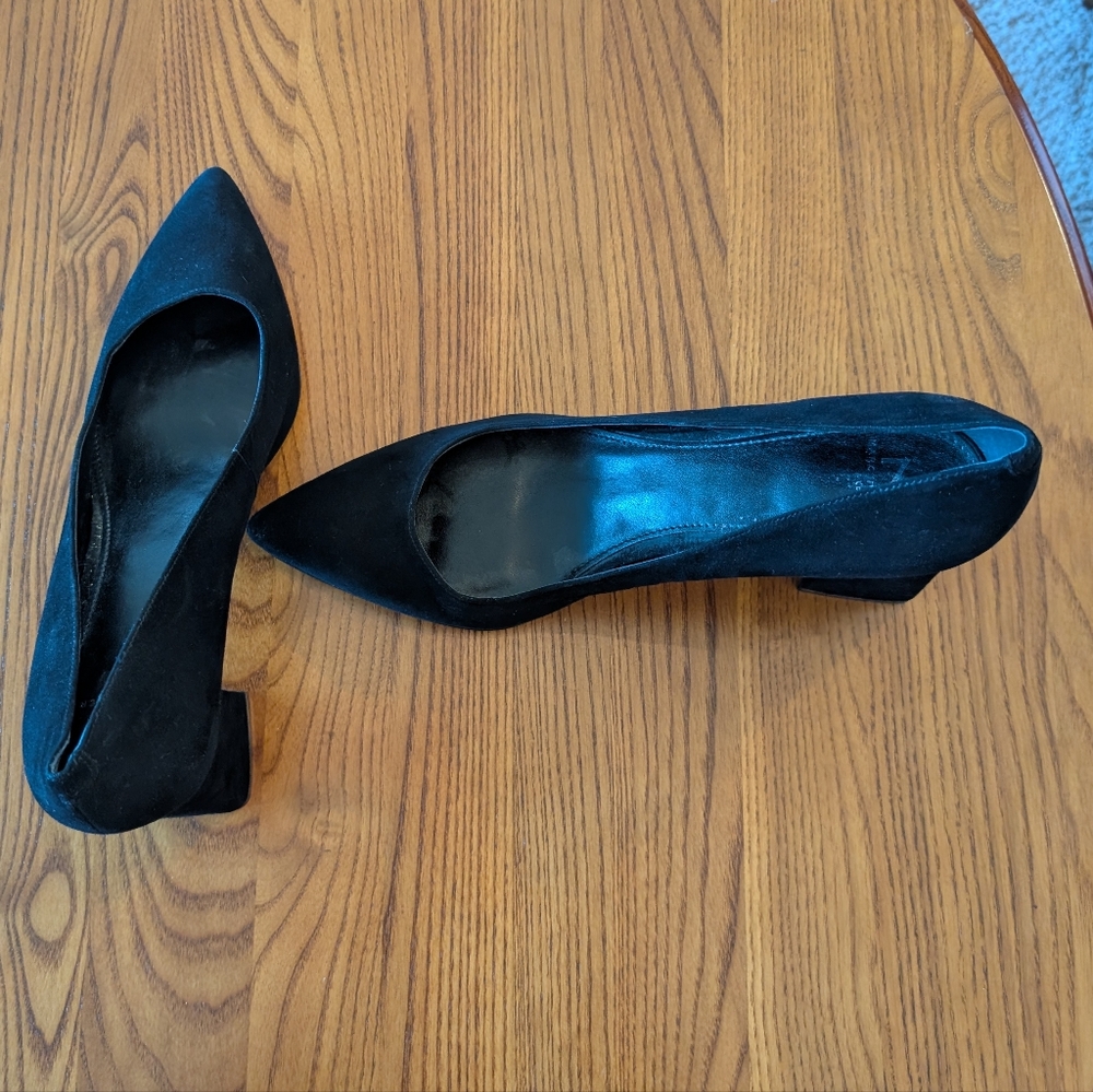 Marc Fisher Black Faux Suede Block Heel Pumps, Size 10M - Picture 3 of 9